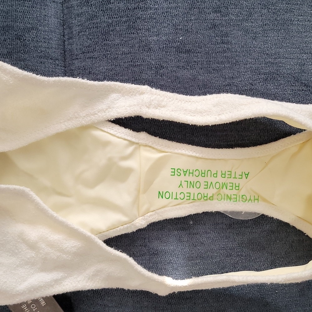 White terry cloth cheeky Bathing suit bottom - Picture 2 of 5